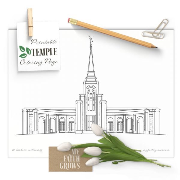 Mockup of Fort Lauderdale Temple Coloring Page
